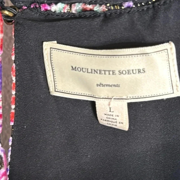 Moulinette Soeurs Linnea Velvet Metallic Swing Dress Size Large - Picture 5 of 12